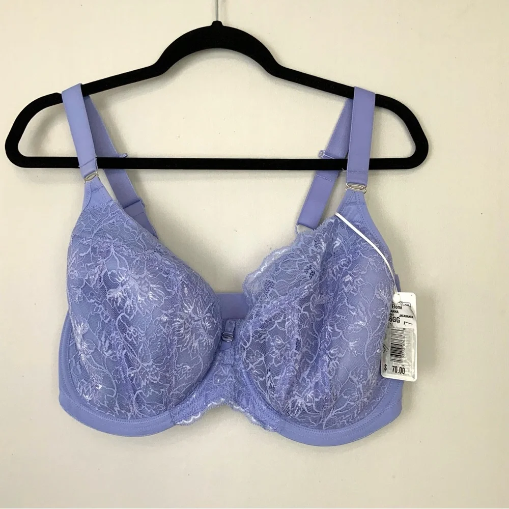 NWT Elomi Sz‎ 36J Brianna Jacaranda Purple Underwire Padded Half-Cup Bra